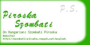 piroska szombati business card